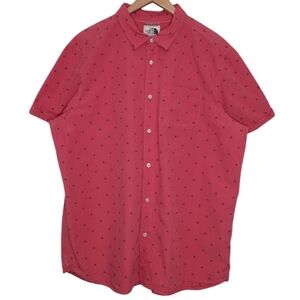 The North Face Cotton Raspberry Teepee Print Casual Button Down Shirt Sz XXL